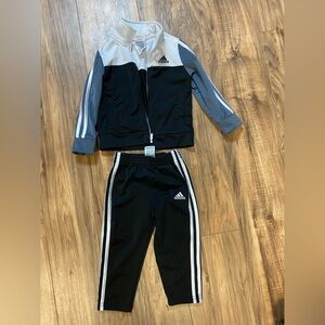 Adidas toddler’s Black and Gray Tracksuit